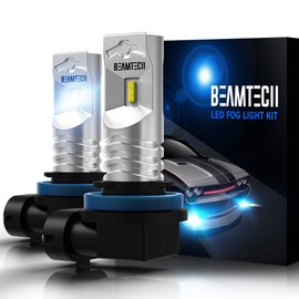 BEAMTECH H8 Led Fog Light Bulb, CSP Chips 6500K 800 Lumens Xenon White Extremely Super Bright