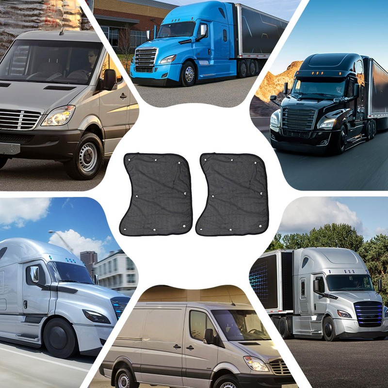 2 Pcs Semi Truck Window Sun Shades, Mesh Side Window