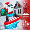 6FT Christmas Black Santa Surfing Inflatable -Christmas Yard Decoration Santa
