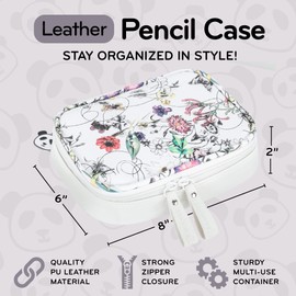 PANDASZ 8" x 4.5" x 3" Cute Pencil Case - Aesthetic Pencil Bag with Zipper for Adults Teens Kids - Extra Roomy Cool Japanese Inspired Large Capacity Pen Pouch for Women Men Girls School College Office