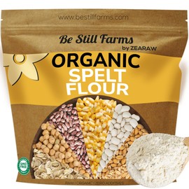 Spelt Flour Organic Bulk by Be Still Farms - Bread Flour for Baking (4.8 lb) Ancient Grains - Organic Whole Wheat Flour Unbleached - High in Protein | USA Grown | USDA Certified | Vegan | Non-GMO