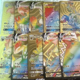 Pokémon  Gold Foil Fan Art Cards Lot Of 10 Total NM