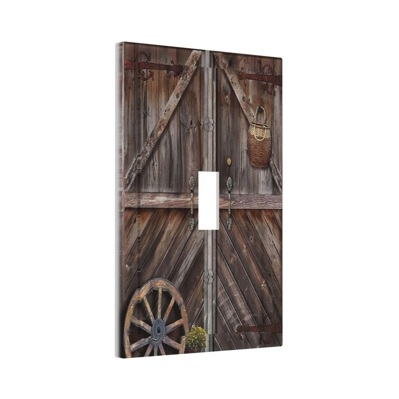 Rustic Barn Door Single Toggle Light Switch Plate Decorative 1
