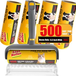 Dymoll Large Surface Lint Roller for Pet Hair Extra Sticky, 500 Sheets Mega Value Set, 6.3" Dog Cat Pet Hair Remover Pick Hair Up, Giant Lint Rollers for Clothes Furniture Couch