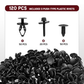 UNIGT Fender Liner Clips Bumper Plastic Rivets Fastener 1605396, 1595864 with 11589290 Cowl Grille Retainers Clips Compatible with GM Ford Chrysler 11570498 Wheelhouse Liner Bolts -120pcs
