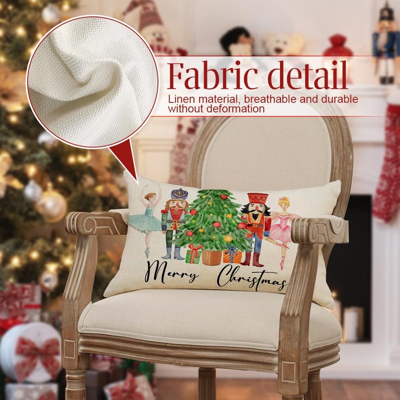 Oneshlee Christmas Cushion Cover 30 x 50 cm, Christmas Cushion