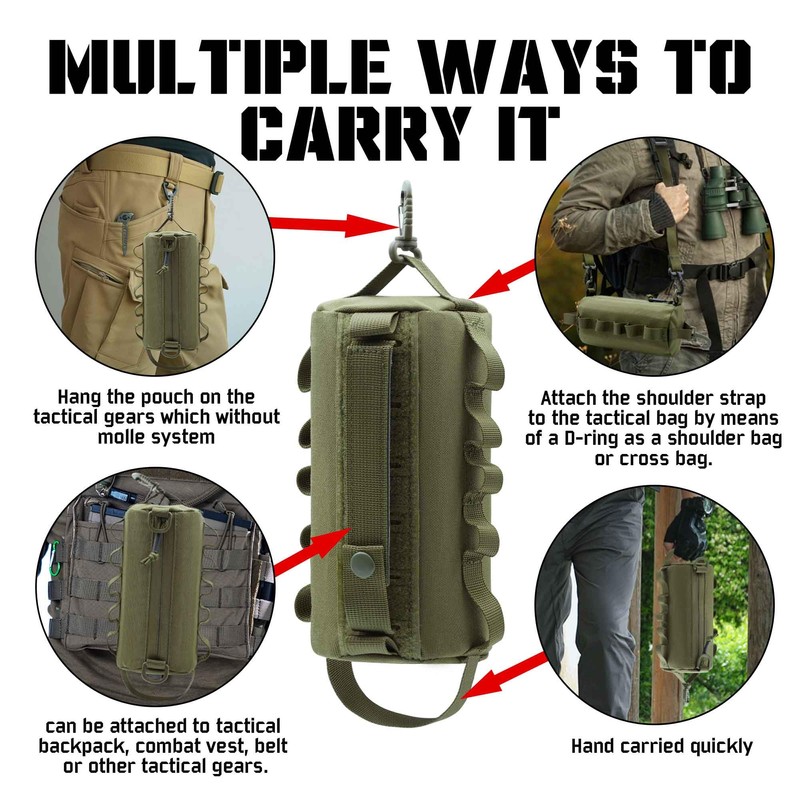 Tactical Molle Admin Pouch Multi-Purpose Modular Utility Tool Bag, Od