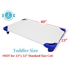 American Baby Company 2-Pack 100% Natural Cotton Percale Standard Toddler Daycare/Pre-School Cot Sheet, White, 23" x 40", Soft Breathable, for Boys and Girls