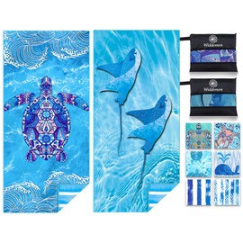 Microfiber Lightweight Beach Towel Sand Free Quick Dry Absorbent Thin Compact Towels for Swimming Pool Camping Beach Accessories Large Easy Pack Travel Things for Vacation Essentials Gift