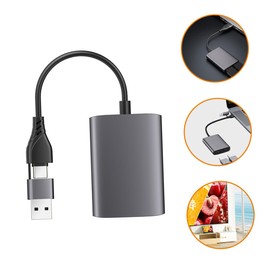 KOMBIUDA Type C to Dual Adapter USB Hub for Dual Screen Display Fast and Stable Data Splitter for Type C Devices Deep Grey