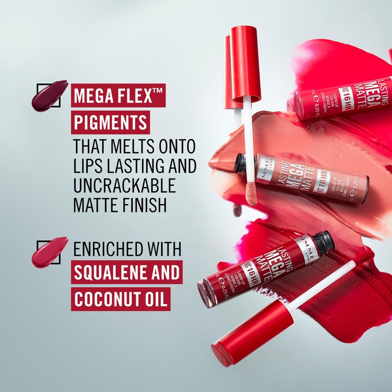 Rimmel London Lasting Mega Matte Liquid Lipstick, Long-Lasting, Hydrating, Vegan