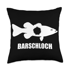 Angler, Fischer, Angel Fish Fish Outifts And Gifts Angel, Angler, Fisherman Outfit Bass Fishing Throw Pillow, 18x18, Multicolor