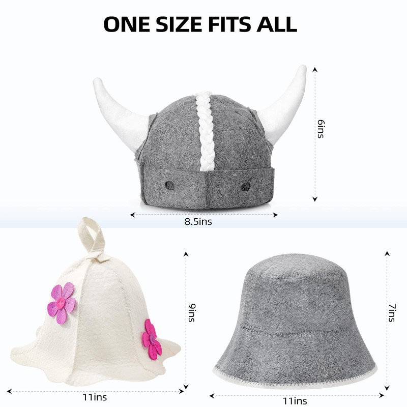 Nicalas Sauna Hat,Natural Wool Sauna Hat for Men and Women,Traditional
