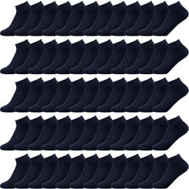 Syhood 60 Pairs No Show Socks Bulk Low Cut Socks for Men Women Unisex Thin Cotton Boat Liner for Homeless Casual Sports Tab(Navy Blue)