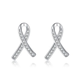 Reffeer 925 Sterling Silver CZ Earrings Stud for Women Teens Unique Post Stud Earrings Drop (A-Silver)