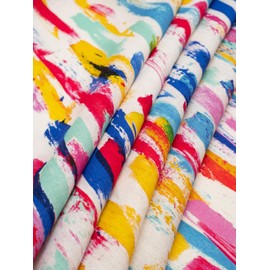 Minerva Exclusive Buoyant Strokes Linen Viscose Blend Fabric - per metre