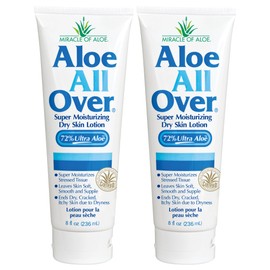 Miracle of Aloe’s Aloe All Over Super Moisturizing Dry Skin Lotion (2-Pack, 8 oz) - Made with 72% UltraAloe Aloe Vera Gel. Safe for Everyone: Men, Women, Kids. Ends Flaking and Restores Dry Skin Fast
