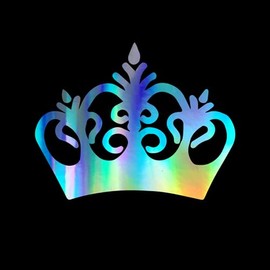 Crown Sticker Vinyl Decal Notebook Car Window Laptop 6" x 4.75" (Holographic)