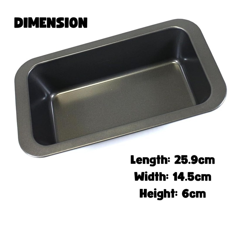Invero® Rectangular 2lb Non-Stick Loaf Tin Ideal for Baking Various