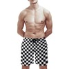 BUGKHD Checkerboard Modern Black Checkered Pattern Men's Summer Beach Shorts,