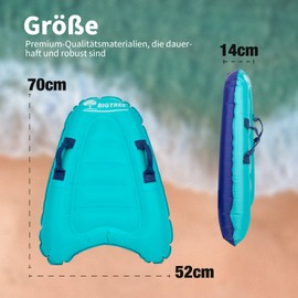 BIGTREE Bodyboard Inflatable Surfboard, Lightweight Portable Swimming Board with Handles, Soft Bodyboards for Swimming, Learning Auxiliary Mat, Suitable for Multiple Scenarios (Y0)