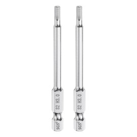 QUARKZMAN Hexagon Hex Screwdriver Bit Set 3 mm (H3) Metric 1/4 Inch Magnetic 75 mm (3 Inch) S2 Steel Screwdriver Bits Key Hex Set of 2