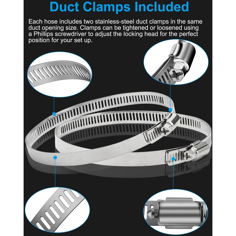 GDSTIME 4 Inch Dryer Vent Hose 10 FT, Flexible Aluminum