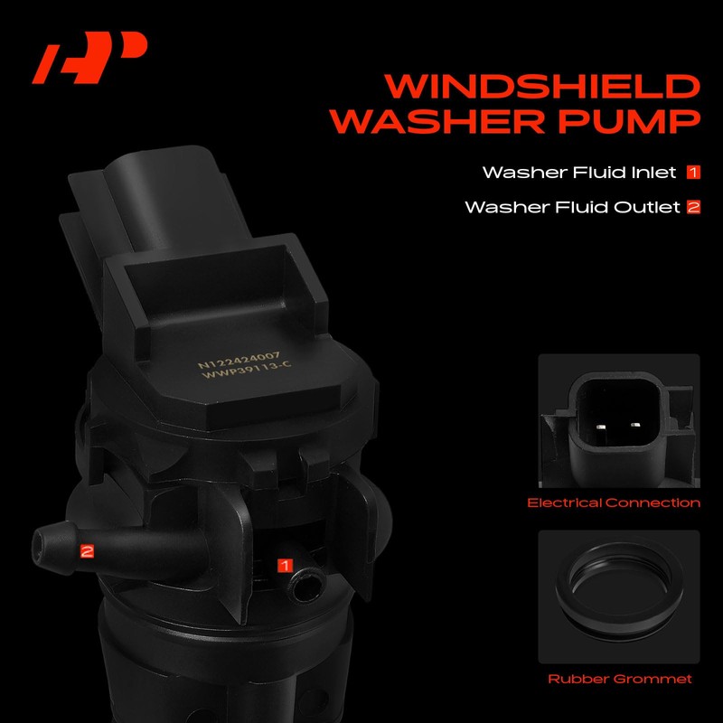 A-Premium Front Windshield Washer Pump Compatible with Dodge Charger 2006-2023,