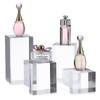 BTSKY 4 PCS Cube Acrylic Display Stands - Clear Solid