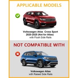 Tuyoung Roof Rack Cross Bars Compatible with Volkswagen VW Atlas Cross Sport 2020-2026, 220lbs Lockable Heavy Duty Anti-Theft Aluminum Rails Crossbars Cargo Carrier Bag