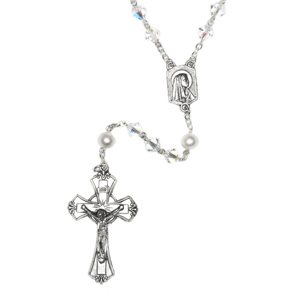 Austrian Crystal OR Glass Catholic Prayer Rosary - Includes Rosary