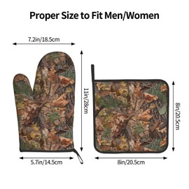 Hunting Camo Oven Mitt and Pot Holder Set Oven Glove for Kitchen Baking Cooking Grilling
