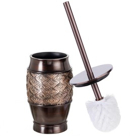 Creative Scents Dublin Brown Toilet Brush Set - Toilet Bowl Cleaner Brush and Holder - Decorative Toilet Bowl Scrubber - Space Saving Designed Toilet Bowl Cleaner