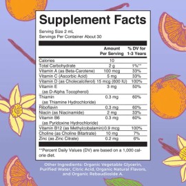 Multivitamínico Líquido Orgánico Para Niños 2 Oz Vegan                                                                                                