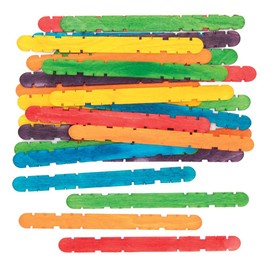 Baker Ross FE333 Colourful Wooden Sticks for Crafts - 200 Pieces Wooden Craft Sticks for Arts and Crafts Projects for Kids, Wood Crafts and Craft Kit