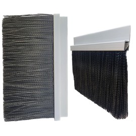 JaCor Heavy-Duty 4 in. Nylon Brush Seal Weatherproofing, 4.0 in. Brush Seal x 1.2 in. Straight Holder x 8 ft Long