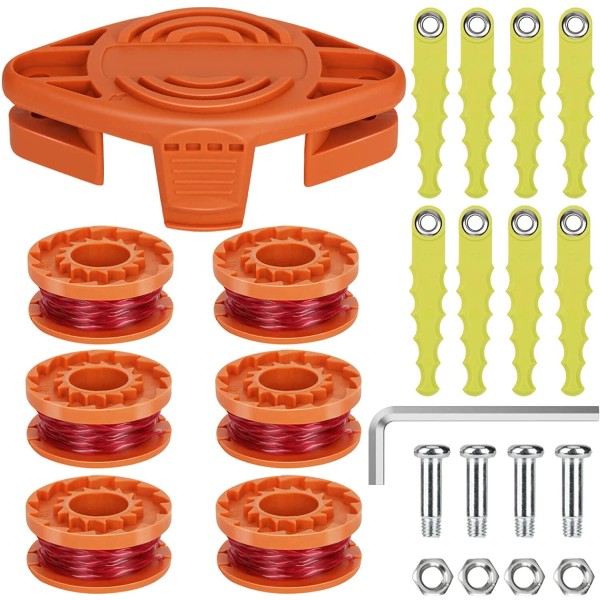 Pweller For WA0010 Replacement Trimmer Spool & Head Blades Compatible