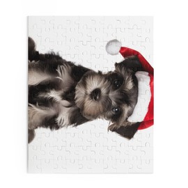 DistinctInk 120-Piece Chipboard Jigsaw – 11.5” x 7.75 Miniature Schnauzer Puppy Design