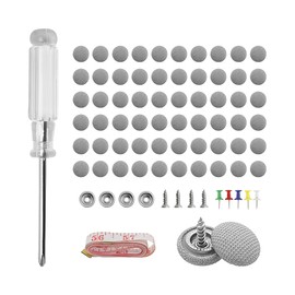 Sandfren 60PCS Car Roof Headliner Repair Kit, Automotive Snap Rivets Retainer Button with Installation Tool for Interior Ceiling Cloth, Vehicle Fixing Repairing Buckle, Universal Fit (Gray)