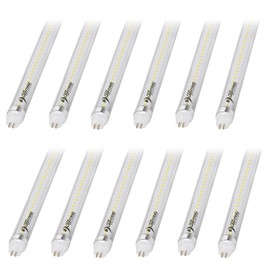 4ft 24W T5 High Output LED Tube Light, 45.75", F54T5 Equal, 4000K (Natural White), Clear Lens, 3300 lm, G5 Mini Base, 100-277V, Ballast Bypass, Dual-End Powered, LED Shop Light, UL-Listed (12-Pack)