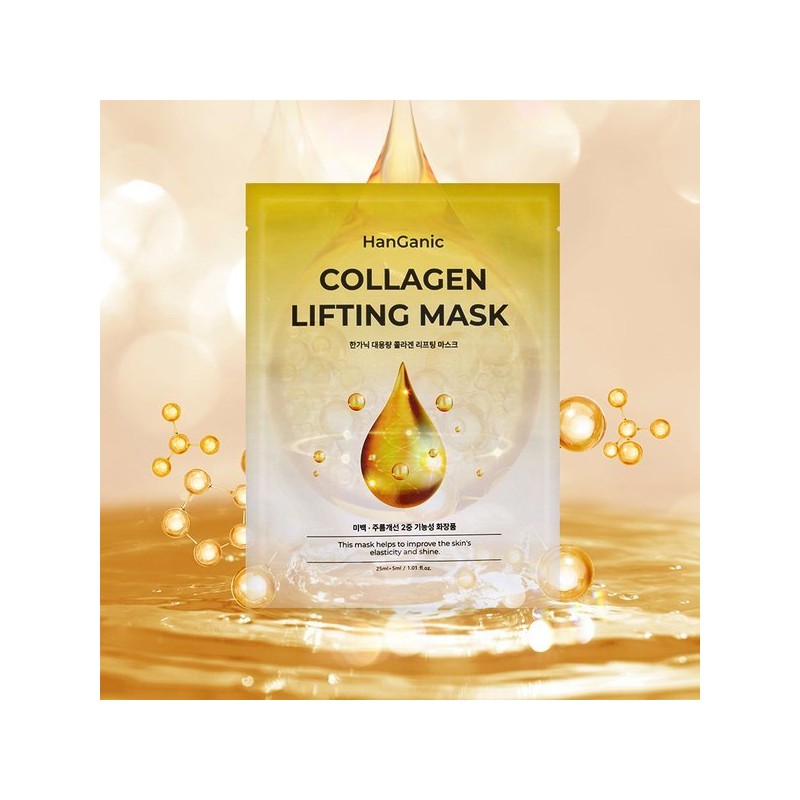 Hanganic 대용량 콜라겐 리프팅 마스크팩 100장 Large Capacity Collagen Lifting