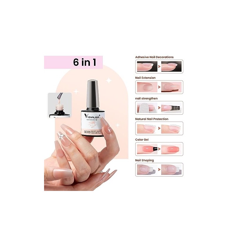 VENALISA Builder Nail 6 Piece Set, Quick Construction Extension Base