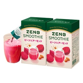 【 飲むスーパーフード 】ZENB ゼンブ スムージー 粉末 ビーツ＆アーモンド 2箱20袋 シェイク [ 低糖質 朝食 ダイエット 中の ドリンク 置き換え 食物繊維 妊娠中 授乳中 葉酸 カリウム ポリフェノール 鉄分]
