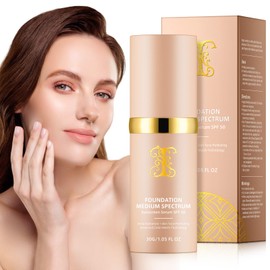 Base Que Cambia De Color, Base 4 En 1 Base Correctora De Cobertura Completa Media Con Spf 50+, Base Hidratante Que Cambia De Color De Larga Duración E