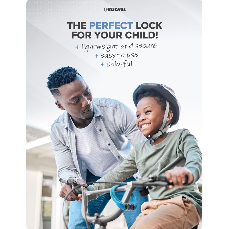 Büchel Bike Locks Cable for Kids - Colorful & Keyless