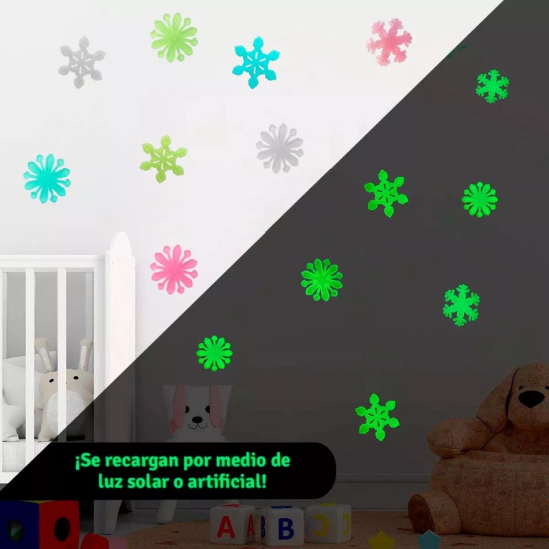 Fluorescent Toys 100 Estrellas Pared Stickers Neon Fosforescente Brilla Noche