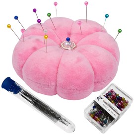 Pumpkin Shaped Pin Cushion Sewing Needle Pillow Holder Positioning Needle Cushion Organiser Fastening Clip Tool Kit for Cross Sewing