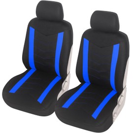 Upgrade4cars Car Seat Covers Set for Front Seats Blue Car Seat Covers Universal Black Car Seat Cover Summer Winter Car Accessories Interior Gifts for Women and Men