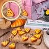 24Pcs Pizza Keychains Bulk Stress Relief Pizza Keyring Pizza Birthday
