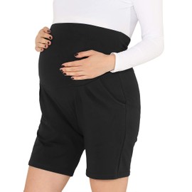 Be Mammy BE20-234 Women's Maternity Shorts, black